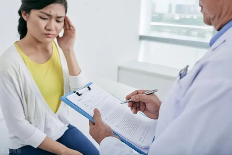 She is communicating with the doctor about the condition of anxiety