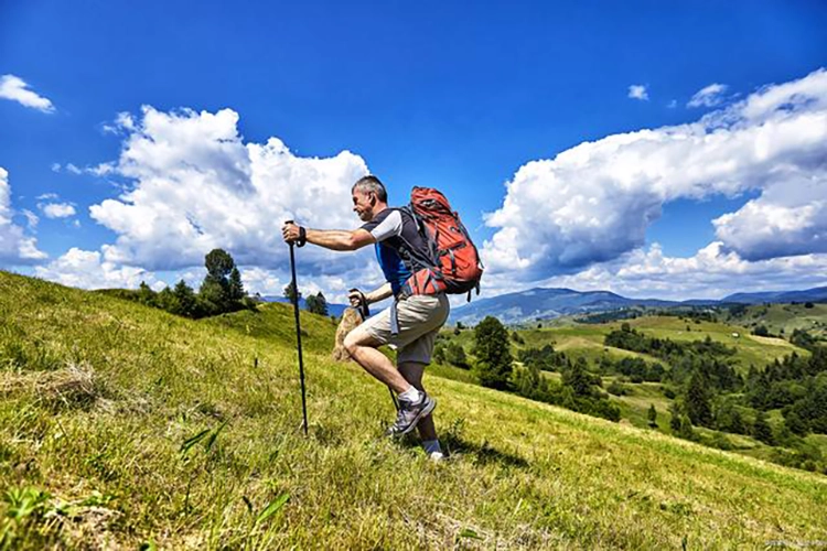 He hikes outdoors to get dopamine.