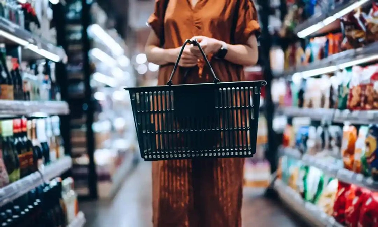 She was shopping in the supermarket.