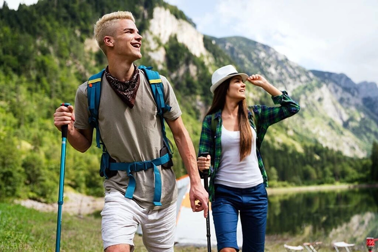 He and his friends relieve stress by hiking.